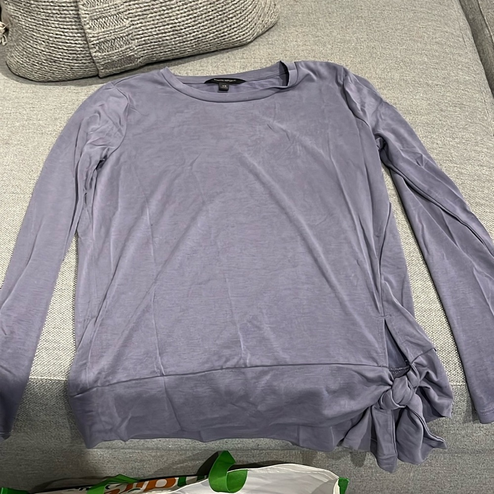 Banana Republic periwinkle long sleeve tie top. Worn lightly. Size XS.